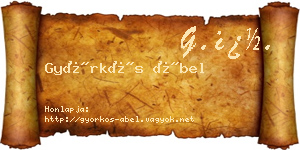 Györkös Ábel névjegykártya